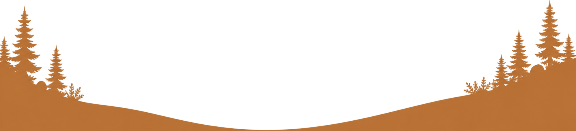Silhouette of trees on a hill with a clear sky.